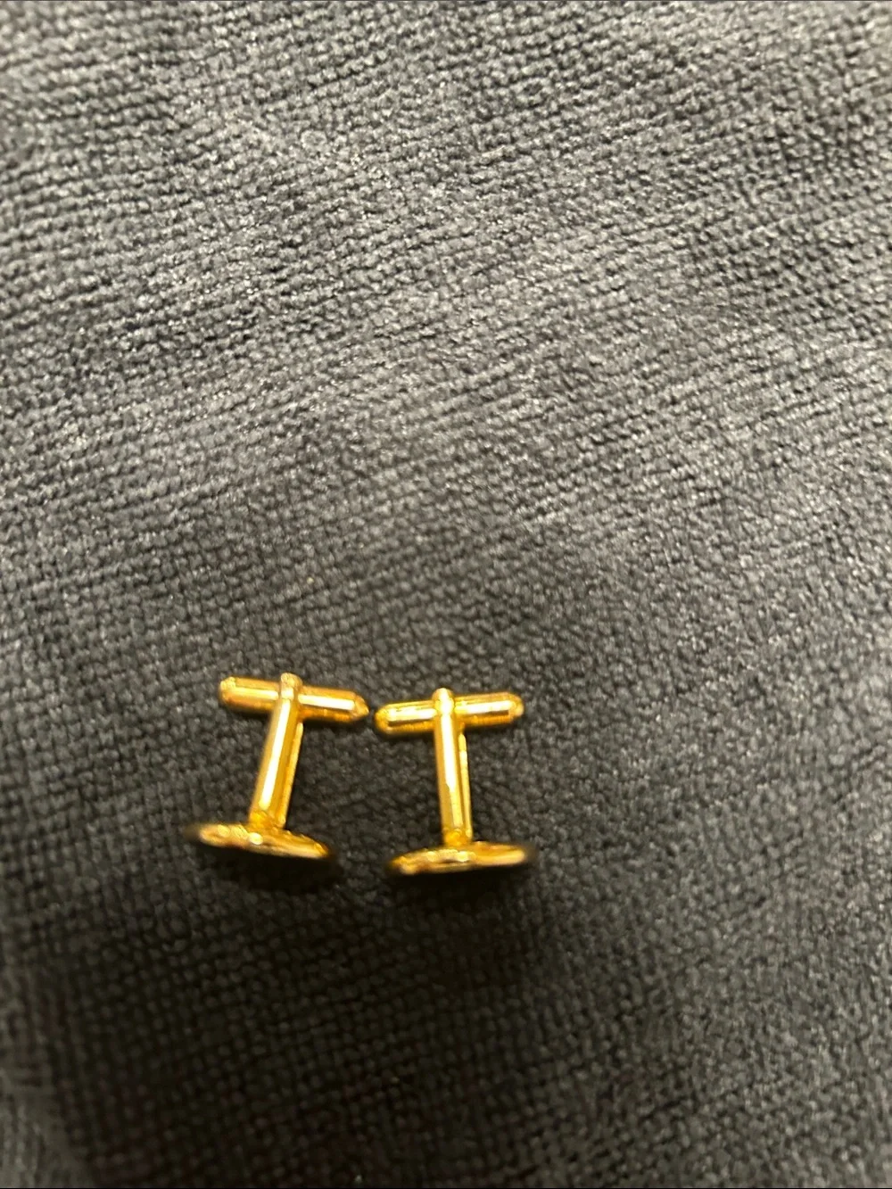 Classic Black and Gold Round Cuff Links